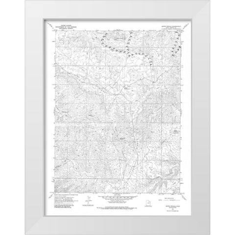 Bates Knolls Utah Quad - USGS 1966 White Modern Wood Framed Art Print by USGS