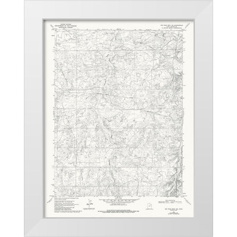 North East Big Pack Mountain Utah Quad - USGS 1968 White Modern Wood Framed Art Print by USGS