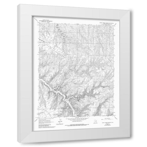 Burnt Timber Canyon Utah Quad - USGS 1966 White Modern Wood Framed Art Print by USGS