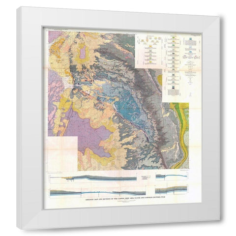 Captiol Reef Wayne Garfield Counties Utah White Modern Wood Framed Art Print by USGS
