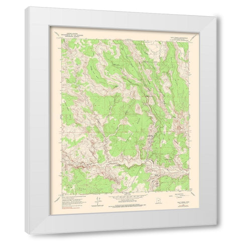 Calf Creek Utah Quad - USGS 1964 White Modern Wood Framed Art Print by USGS