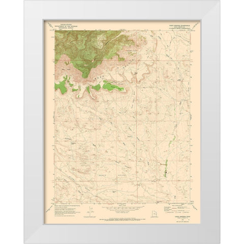 Cisco Springs Utah Quad - USGS 1970 White Modern Wood Framed Art Print by USGS