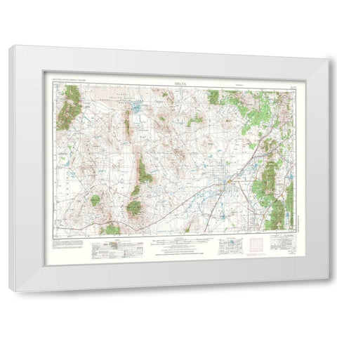 Delta Utah Quad - USGS 1953 White Modern Wood Framed Art Print by USGS