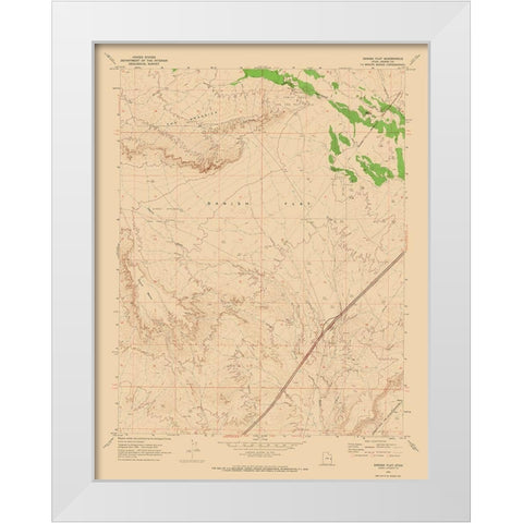 Danish Flat Utah Quad - USGS 1970 White Modern Wood Framed Art Print by USGS