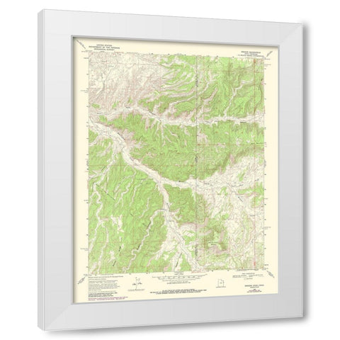 Dragon Utah Quad - USGS 1968 White Modern Wood Framed Art Print by USGS