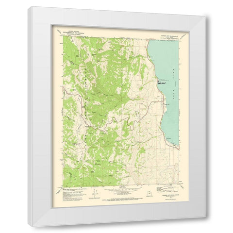 Garden City Utah Quad - USGS 1969 White Modern Wood Framed Art Print by USGS