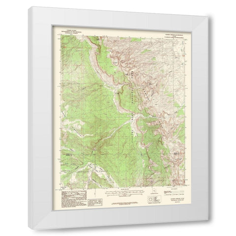 Golden Throne Utah Quad - USGS 1987 White Modern Wood Framed Art Print by USGS
