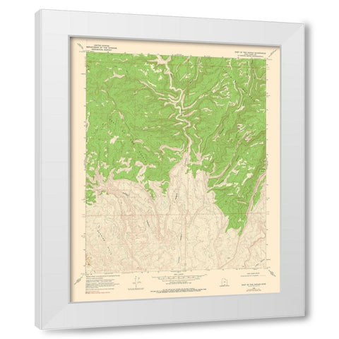 East of the Navajo Utah Quad - USGS 1968 White Modern Wood Framed Art Print by USGS