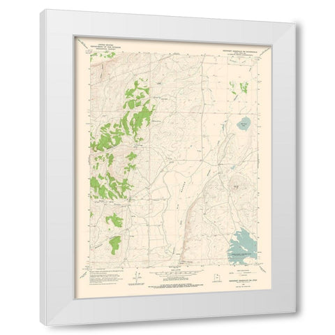 North West Neponset Reservoir Utah Quad - USGS White Modern Wood Framed Art Print by USGS