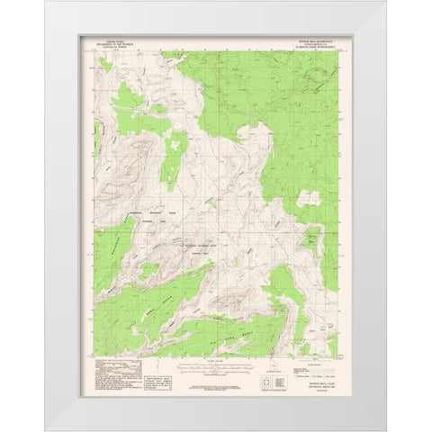 Pioneer Mesa Utah Quad - USGS 1987 White Modern Wood Framed Art Print by USGS