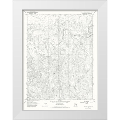 Southam Canyon Utah Quad - USGS 1968 White Modern Wood Framed Art Print by USGS