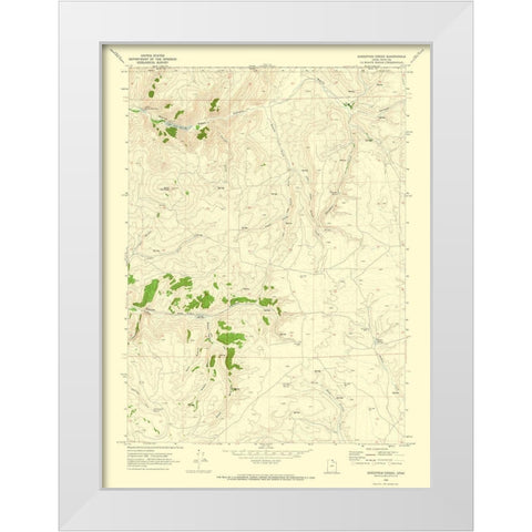 Sheeppen Creek Utah Quad - USGS 1969 White Modern Wood Framed Art Print by USGS