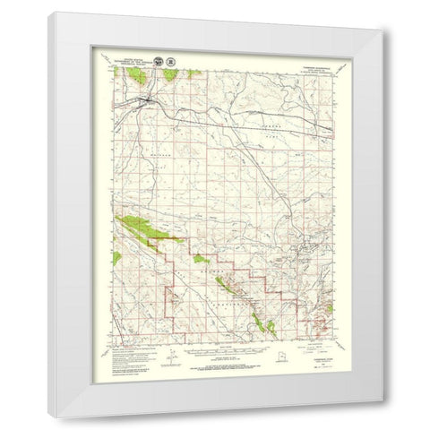 Thompson Utah Quad - USGS 1958 White Modern Wood Framed Art Print by USGS