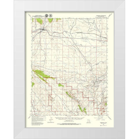 Thompson Utah Quad - USGS 1958 White Modern Wood Framed Art Print by USGS