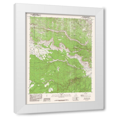 Twin Rocks Utah Quad - USGS 1985 White Modern Wood Framed Art Print by USGS