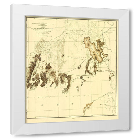 Utah Railroad Survey, Map 2 - Siebert 1855 White Modern Wood Framed Art Print by Siebert