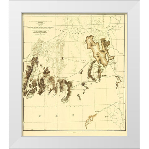 Utah Railroad Survey, Map 2 - Siebert 1855 White Modern Wood Framed Art Print by Siebert