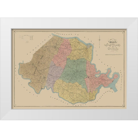 Chersterfield County Virginia - LaGrade 1888  White Modern Wood Framed Art Print by La Prade