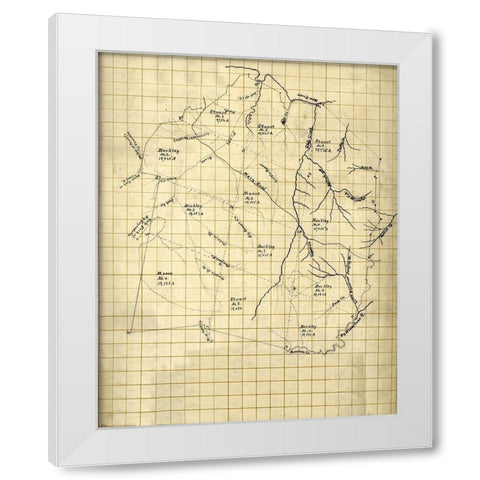 Giles County Virginia - 1794 White Modern Wood Framed Art Print by Unknown