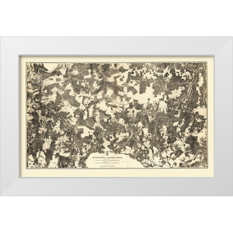 Jetersville Salilors Creek Virginia - Michler 1864 White Modern Wood Framed Art Print by Michler
