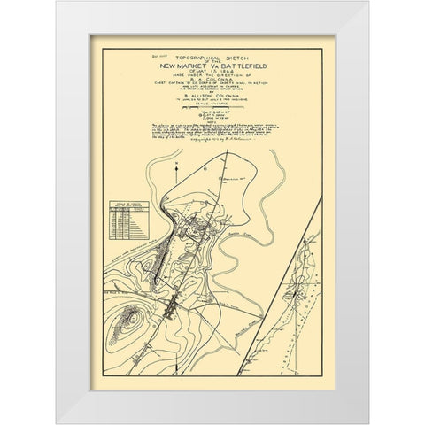 New Market Virginia - Colonna 1864 White Modern Wood Framed Art Print by Colonna