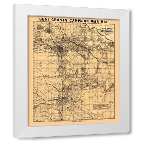 Richmond County Virginia - Bufford 1864 White Modern Wood Framed Art Print by Bufford