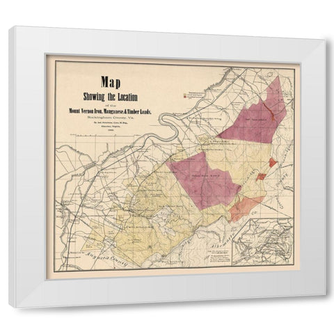 Rockingham County Virginia - Hotchkiss1888 White Modern Wood Framed Art Print by Hotchkiss