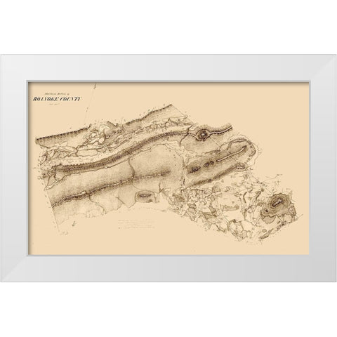 Roanoke County Virginia - 1860 White Modern Wood Framed Art Print by Unknown