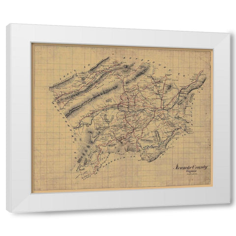 Roanoke County Virginia - 1860 White Modern Wood Framed Art Print by Unknown
