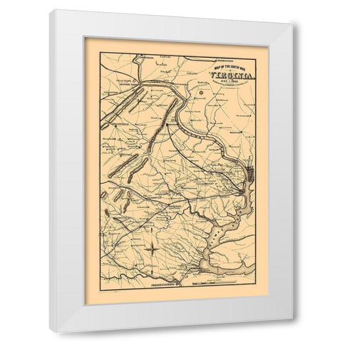 Seat of War Virginia - Duncan 1862 White Modern Wood Framed Art Print by Duncan