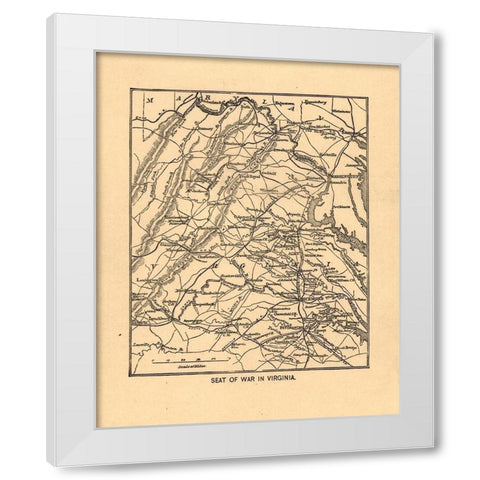 Seat of War Virginia 1865 White Modern Wood Framed Art Print by Unknown