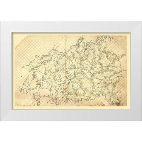 Spotsylvania County Virginia - 1860 White Modern Wood Framed Art Print by Unknown