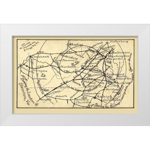 Virginia - Hotchkiss 1886 White Modern Wood Framed Art Print by Hotchkiss