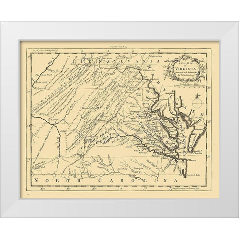 Virginia - 1761 White Modern Wood Framed Art Print by Kitchin