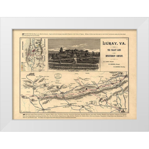 Valley of Virginia - 1890 White Modern Wood Framed Art Print by Unknown