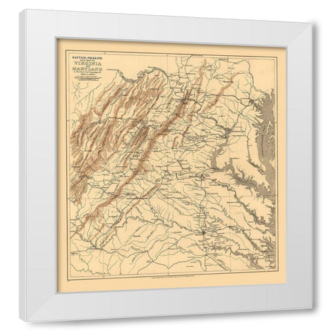 Virginia Maryland - Sifton 1912 White Modern Wood Framed Art Print by Sifton