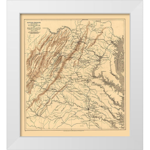 Virginia Maryland - Sifton 1912 White Modern Wood Framed Art Print by Sifton