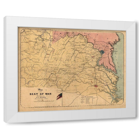 Virginia Maryland - Grant 1861 White Modern Wood Framed Art Print by Grant