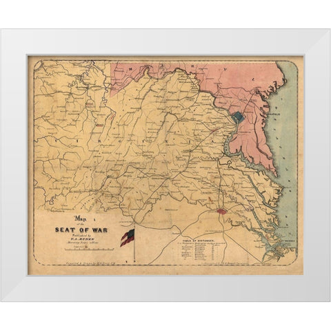 Virginia Maryland - Grant 1861 White Modern Wood Framed Art Print by Grant