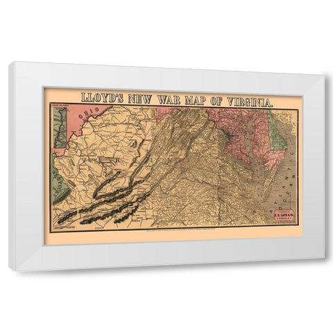 Virginia - Lloyd 1862 White Modern Wood Framed Art Print by Lloyd