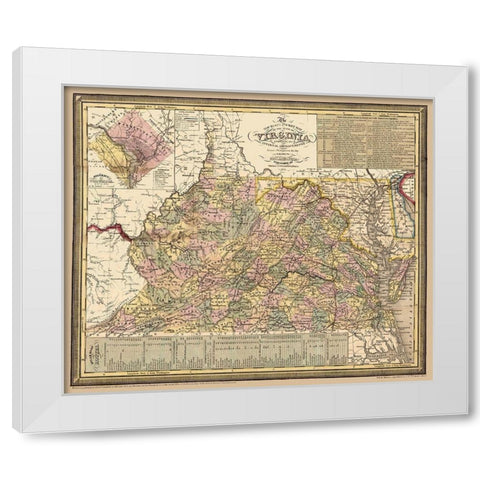 Virginia - Cowperthwait 1853 White Modern Wood Framed Art Print by Cowperthwait