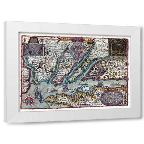 Virginia - 1636 White Modern Wood Framed Art Print by Unknown