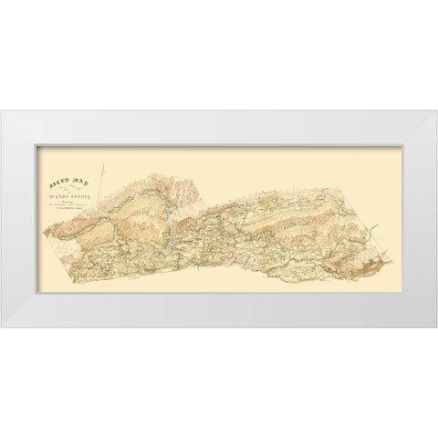 Wythe County North Virginia - Matthews 1860 White Modern Wood Framed Art Print by Matthews