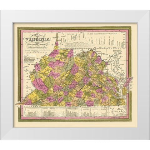 Virginia - Mitchell 1846 White Modern Wood Framed Art Print by Mitchell
