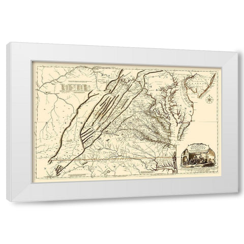 Virginia, Maryland - Jefferys 1751 White Modern Wood Framed Art Print by Jefferys