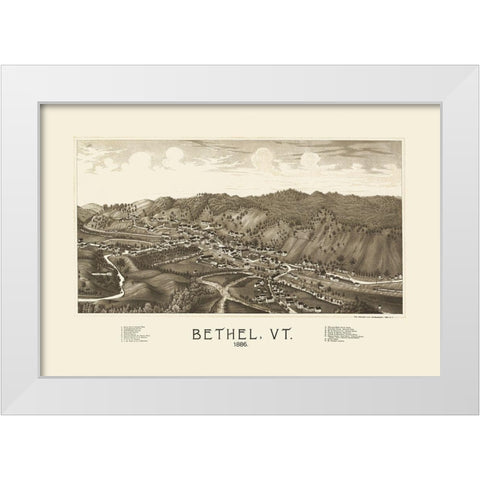 Bethel Vermont - Burleigh 1886 White Modern Wood Framed Art Print by Burleigh