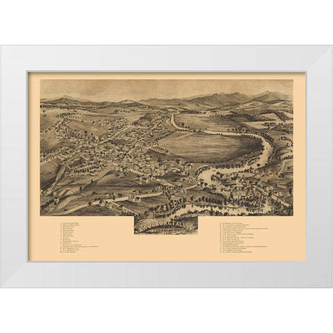 Enosburg Falls Vermont - Norris 1892 White Modern Wood Framed Art Print by Norris