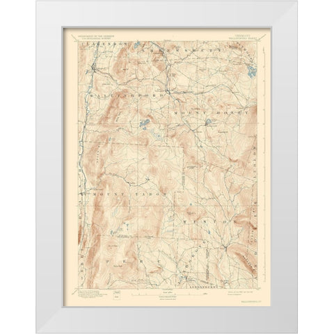 Wallingford Vermont Quad - USGS 1893 White Modern Wood Framed Art Print by USGS