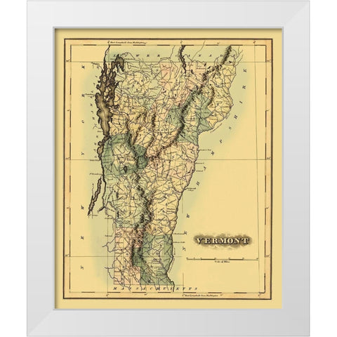Vermont - 1870 White Modern Wood Framed Art Print by Unknown