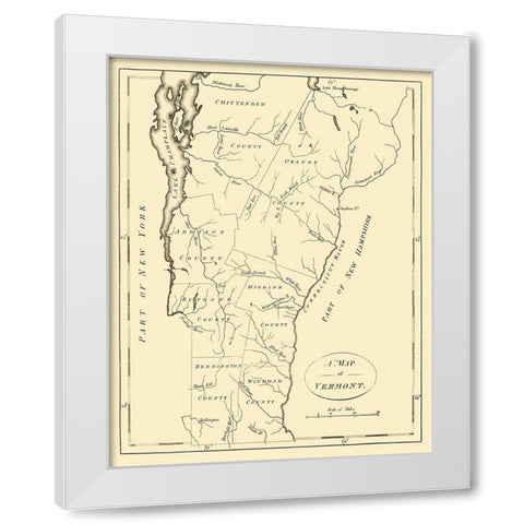 Vermont - Stockdale 1794 White Modern Wood Framed Art Print by Stockdale